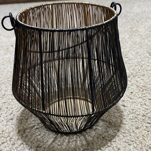 Elegant Black and Gold Wire Basket
